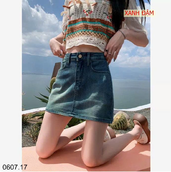 26HA0607.17 - CHÂN VÁY CHỮ A DENIM NỮ