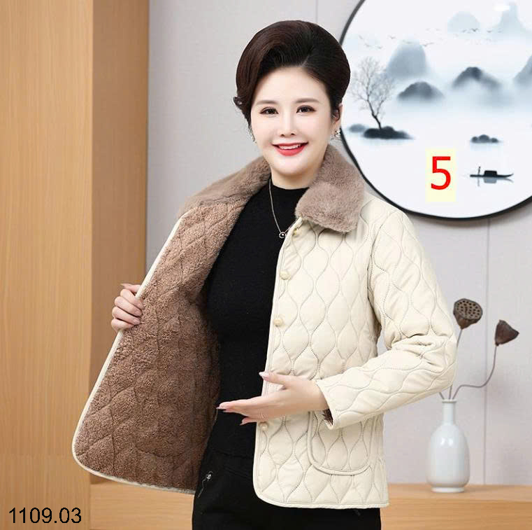 26HA1109.03 - ÁO KHOÁC DA TRẦN TRÁM CỔ LÔNG TRUNG NIÊN
