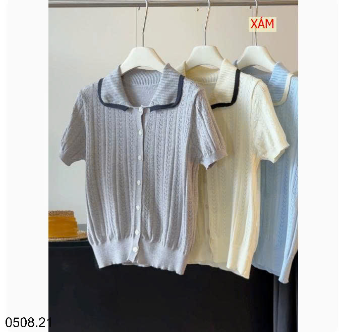 26HA0508.21 - ÁO CARDIGAN DỆT KIM CỔ BẺ KIỂU HÀN