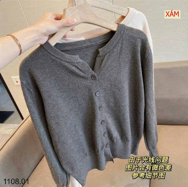 26HA1108.01 - ÁO LEN CARDIGAN TRƠN MÀU CHO NỮ