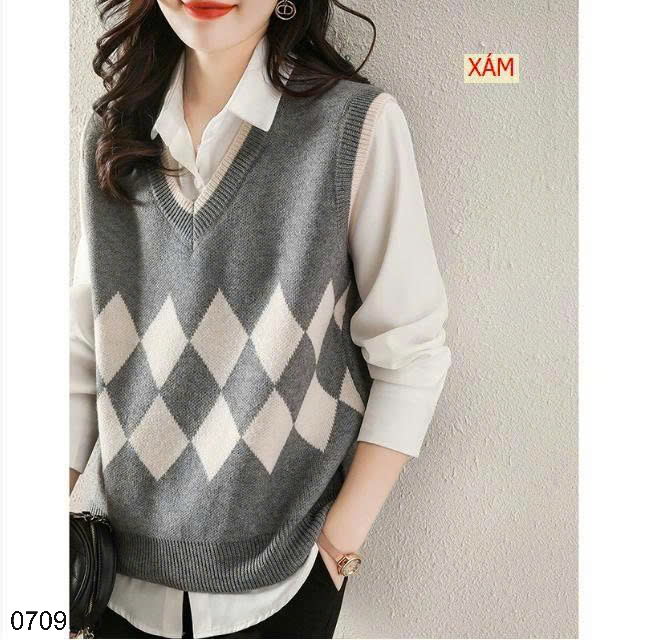 26HA0709.10 - ÁO GILE LEN CỔ V CHO NỮ