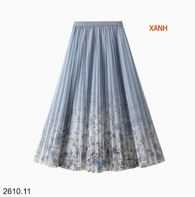 26HA2610.11 - CHÂN VÁY XẾP LY GẠC HOA ANGEL