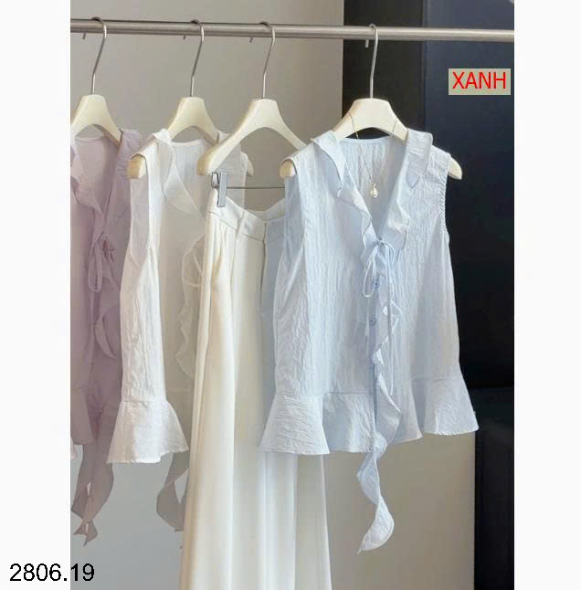 26HA2806.19 - ÁO CỔ V BÈO NHÚN ANNA