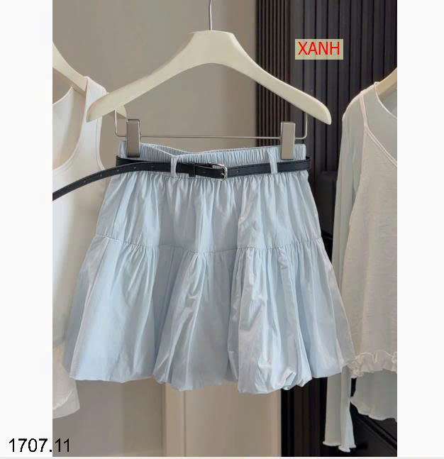 26HA1707.11 - CHÂN VÁY NGẮN MIDI 2 TẦNG ANNA