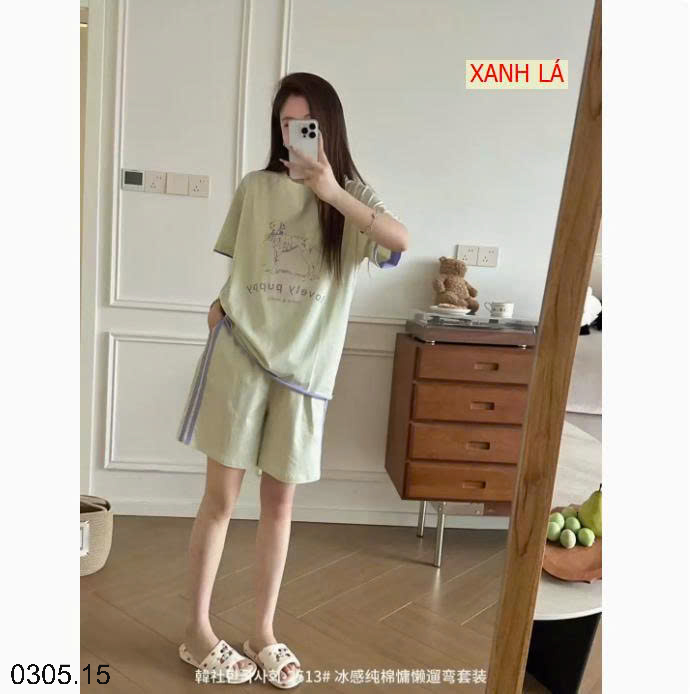 26HA0305.15 - BỘ MẶC NHÀ COTTON HÀN QUỐC CHO NỮ