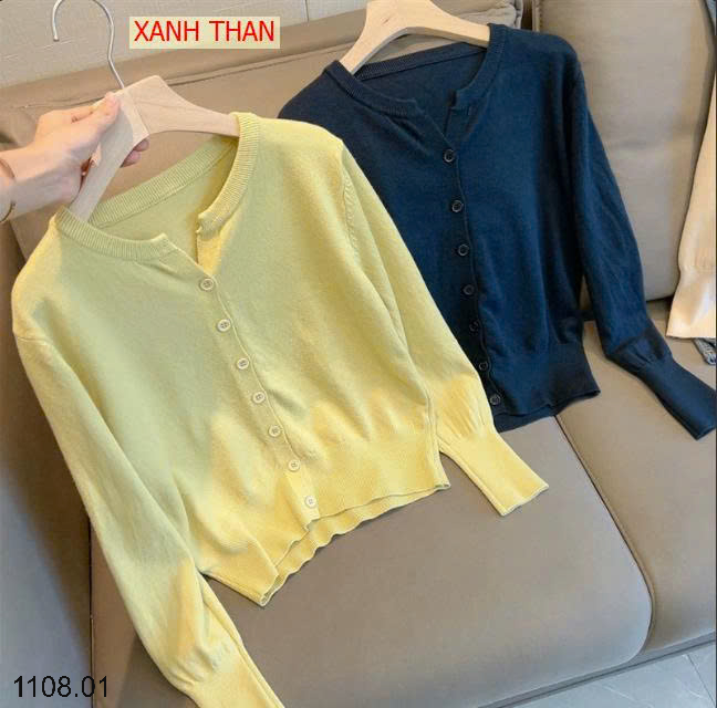 26HA1108.01 - ÁO LEN CARDIGAN TRƠN MÀU CHO NỮ
