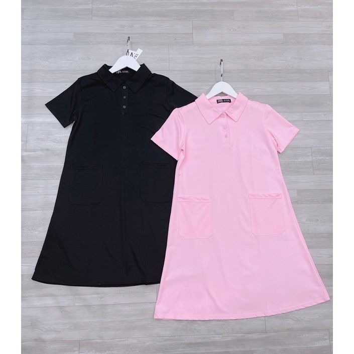VÁY POLO SUÔNG TRƠN CÁ SẤU 2 TÚI - YVPS1107