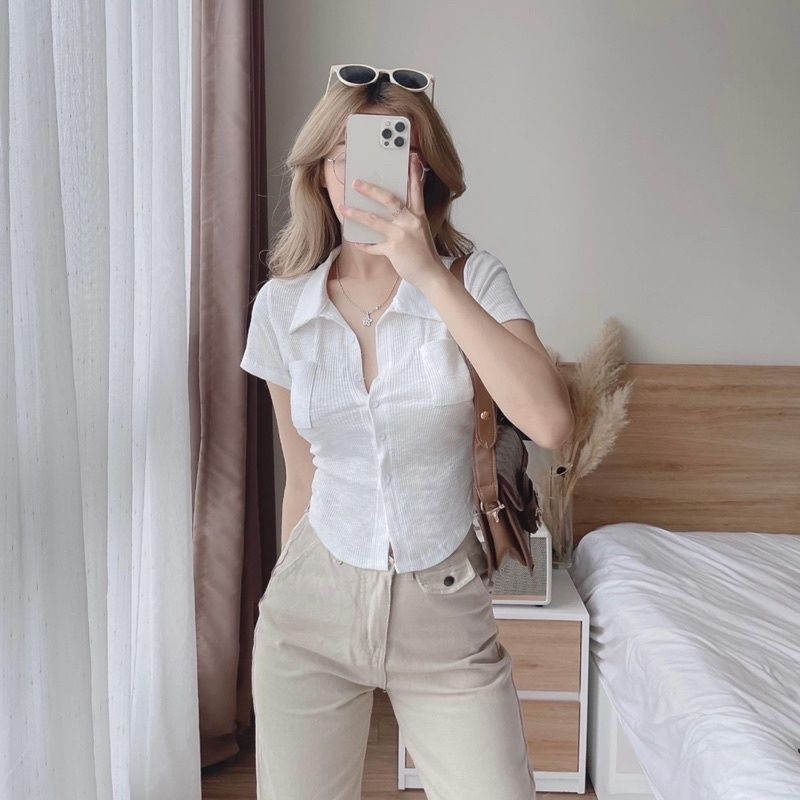 ÁO LEN TĂM NỮ CỔ TRỤ CÀI CÚC 4M - YALT2634