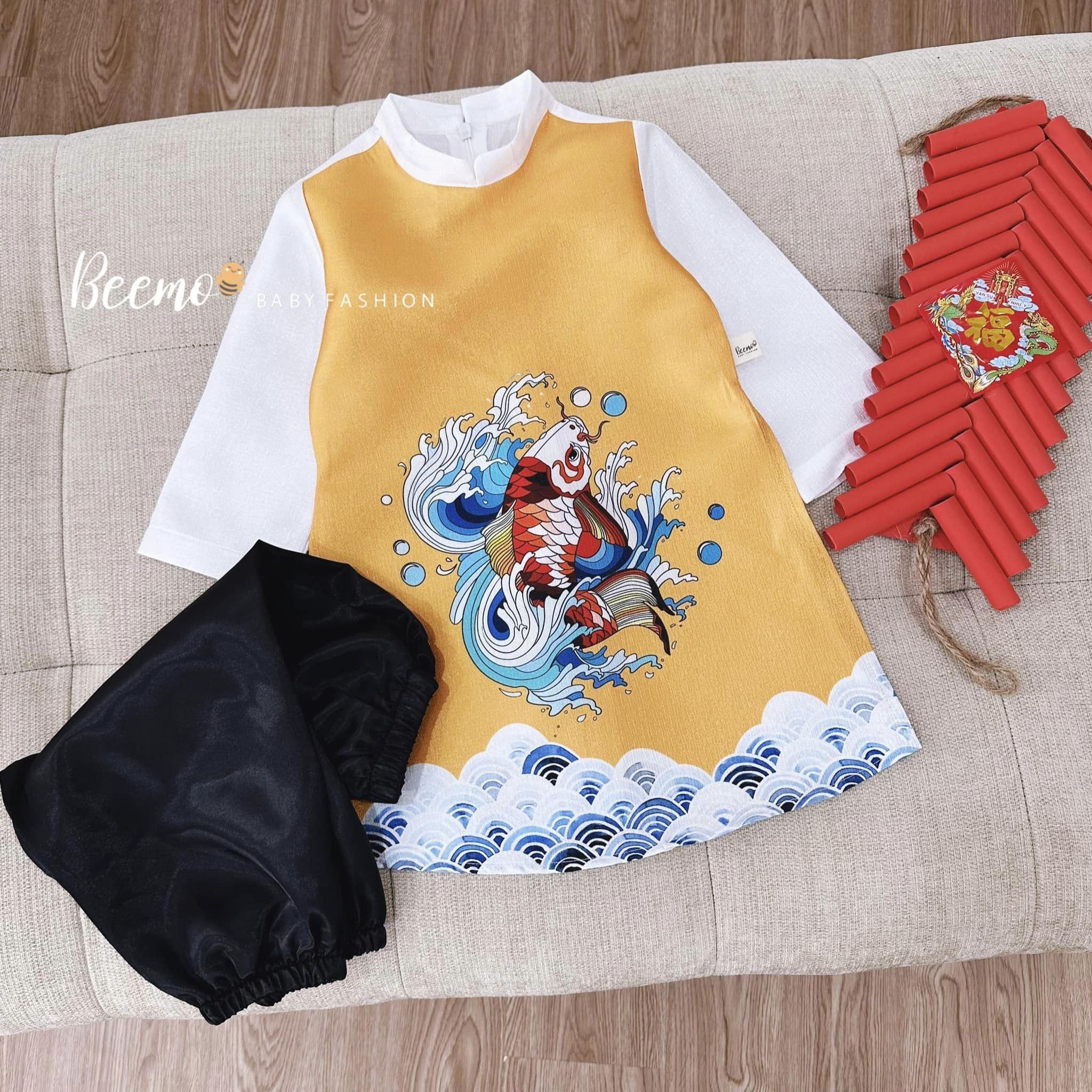 S130 - ÁO DÀI CÁ CHÉP HÓA RỒNG