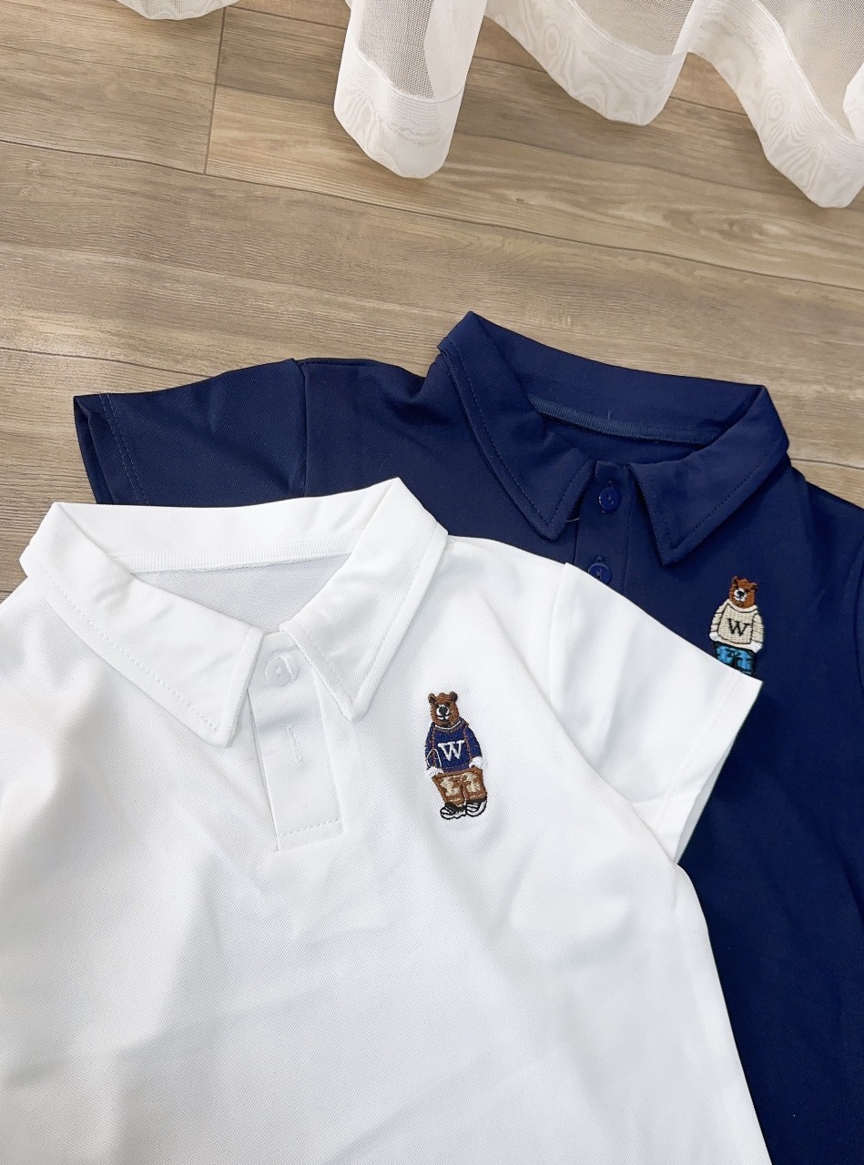 S98 - SET 2 ÁO POLO THÊU GẤU BÉ TRAI