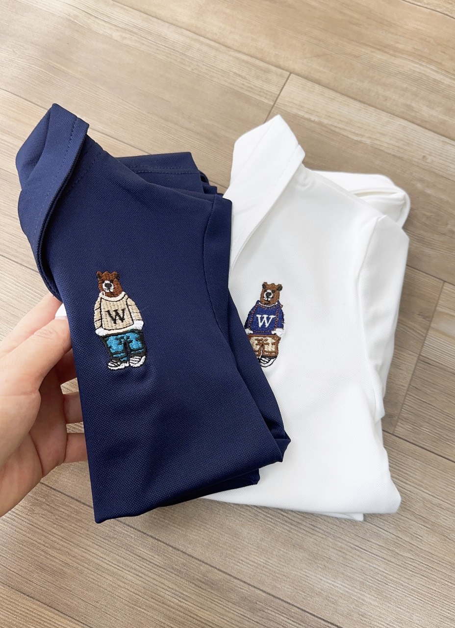 S98 - SET 2 ÁO POLO THÊU GẤU BÉ TRAI