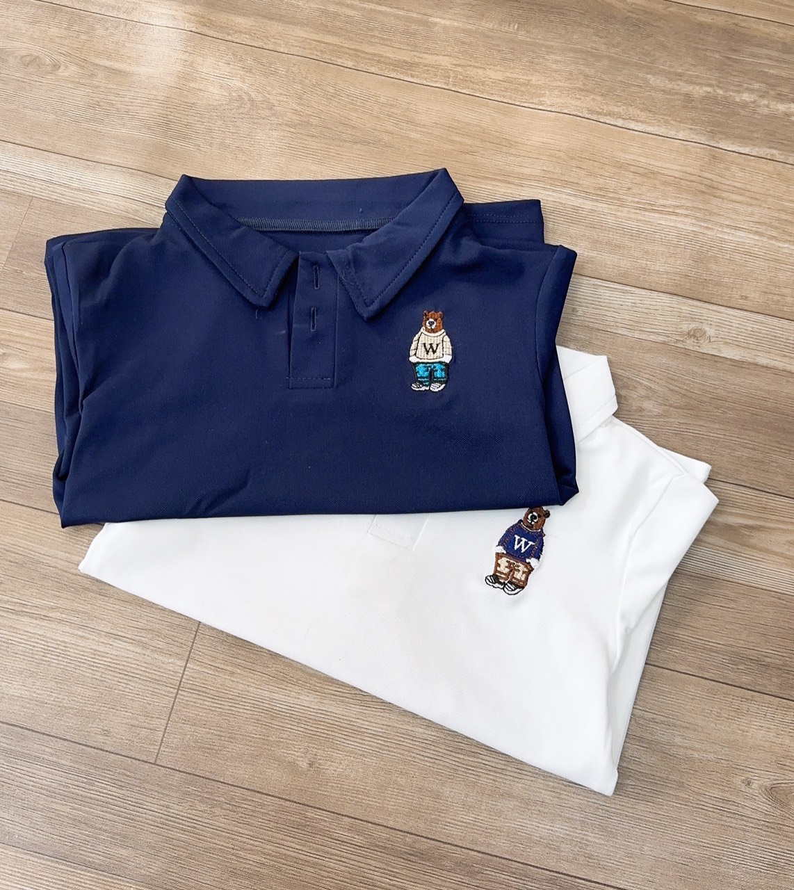 S98 - SET 2 ÁO POLO THÊU GẤU BÉ TRAI