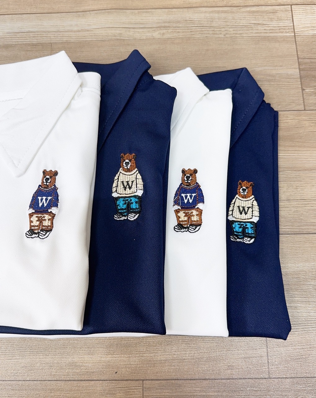 S98 - SET 2 ÁO POLO THÊU GẤU BÉ TRAI
