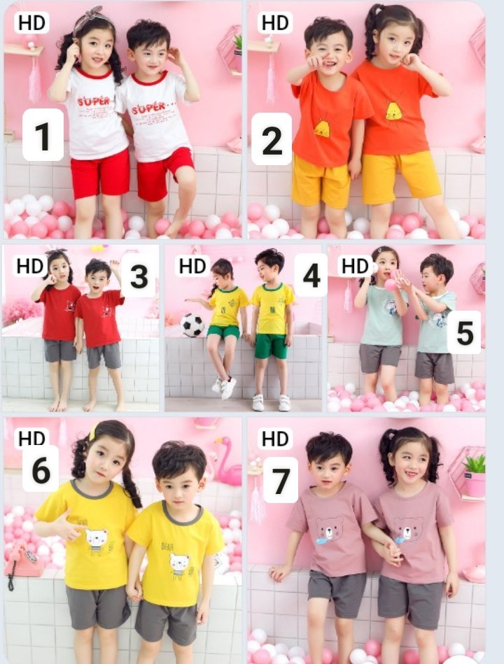 HA2622 - BỘ COTTON BÉ TRAI BÉ GÁI QC