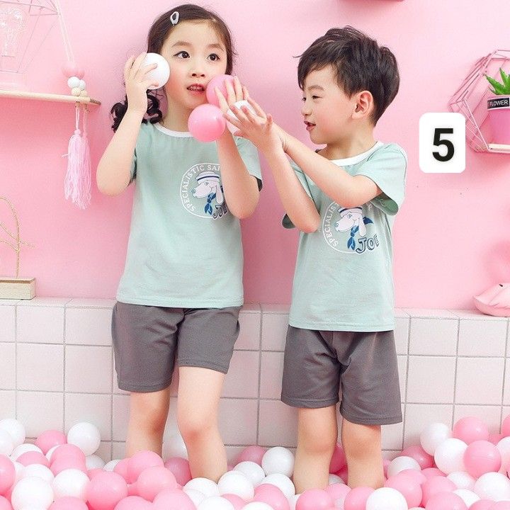 HA2622 - BỘ COTTON BÉ TRAI BÉ GÁI QC