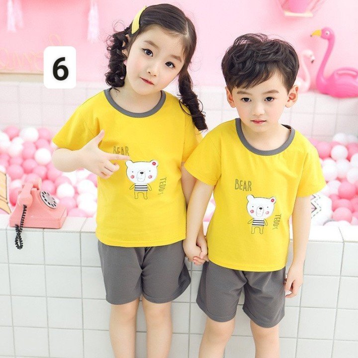 HA2622 - BỘ COTTON BÉ TRAI BÉ GÁI QC