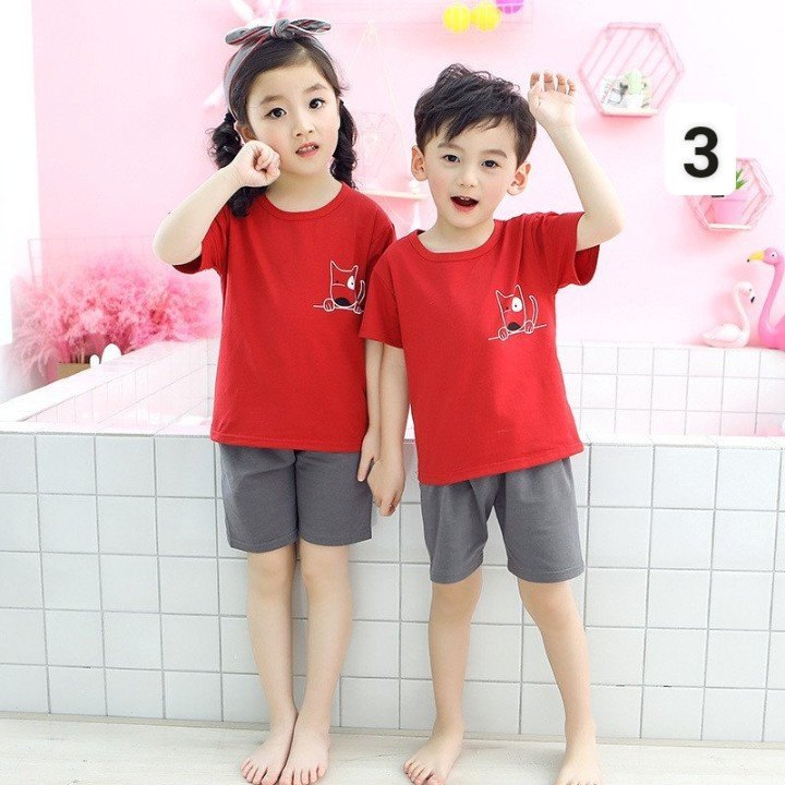 HA2622 - BỘ COTTON BÉ TRAI BÉ GÁI QC