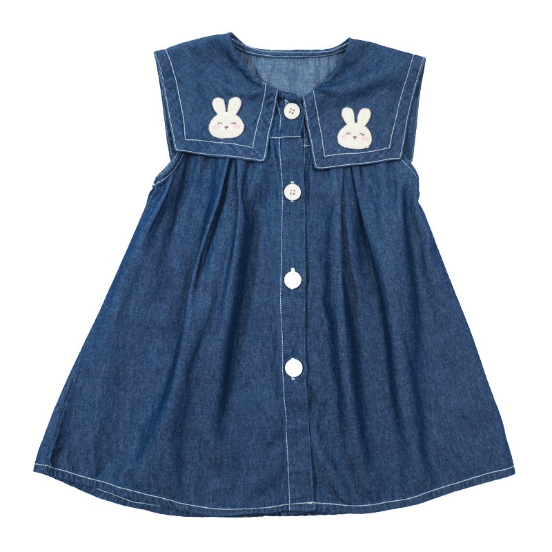 HH1863 - ❌VÁY DENIM HOẠ TIẾT THỎ❌