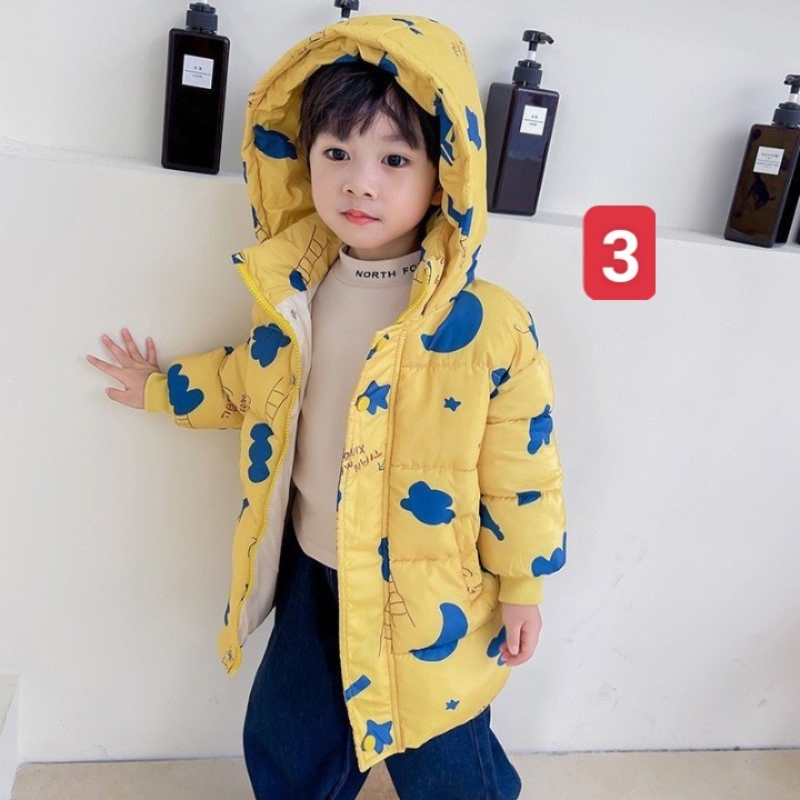HA592 - ÁO PHAO DÁNG DÀI HỌA TIẾT