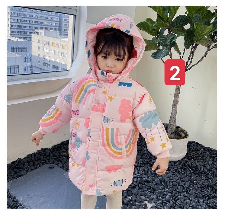 HA592 - ÁO PHAO DÁNG DÀI HỌA TIẾT