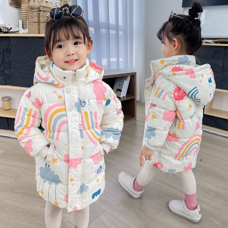 HA592 - ÁO PHAO DÁNG DÀI HỌA TIẾT