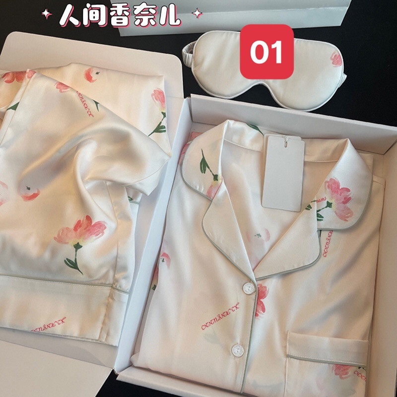 HA671 -BỘ LỤA DÀI TAY PIJAMA
