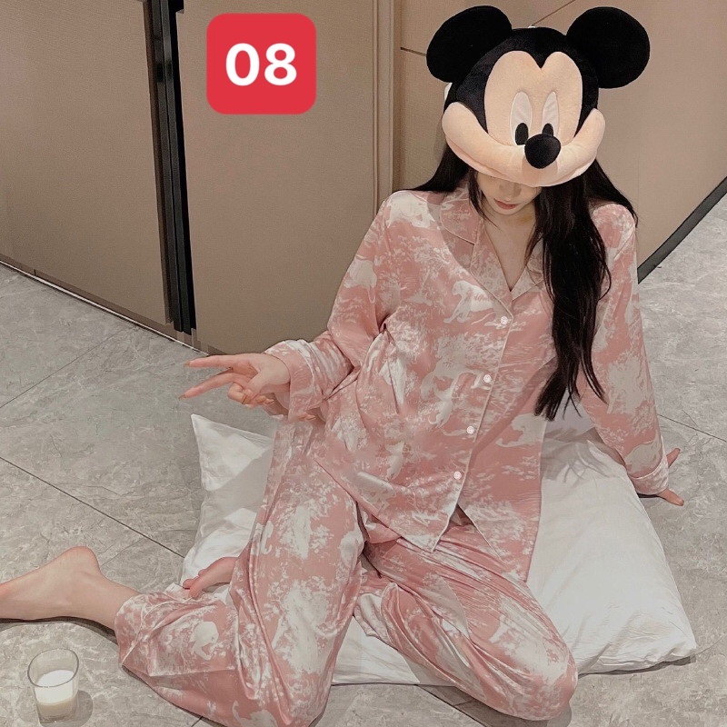 HA671 -BỘ LỤA DÀI TAY PIJAMA