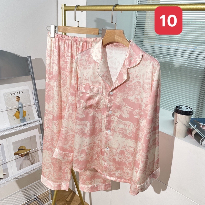 HA671 -BỘ LỤA DÀI TAY PIJAMA