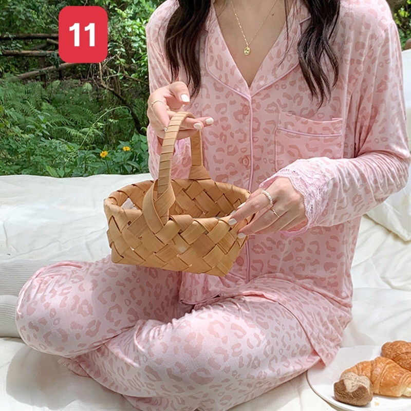 HA671 -BỘ LỤA DÀI TAY PIJAMA