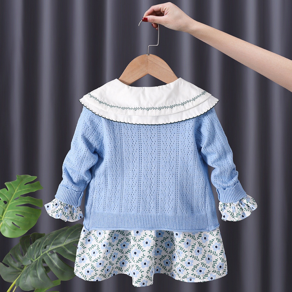 HA673 - SET ÁO CARDIGAN KÈM VÁY BÉ GÁI