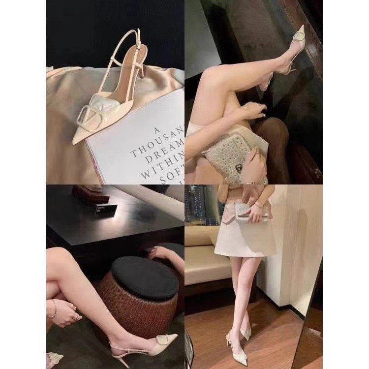HA876 - GIÀY CAO GÓT MŨI NHỌN CHỮ V
