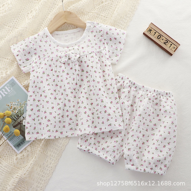 HA973 - BỘ BÉ GÁI CỘC TAY XÔ MUSLIN