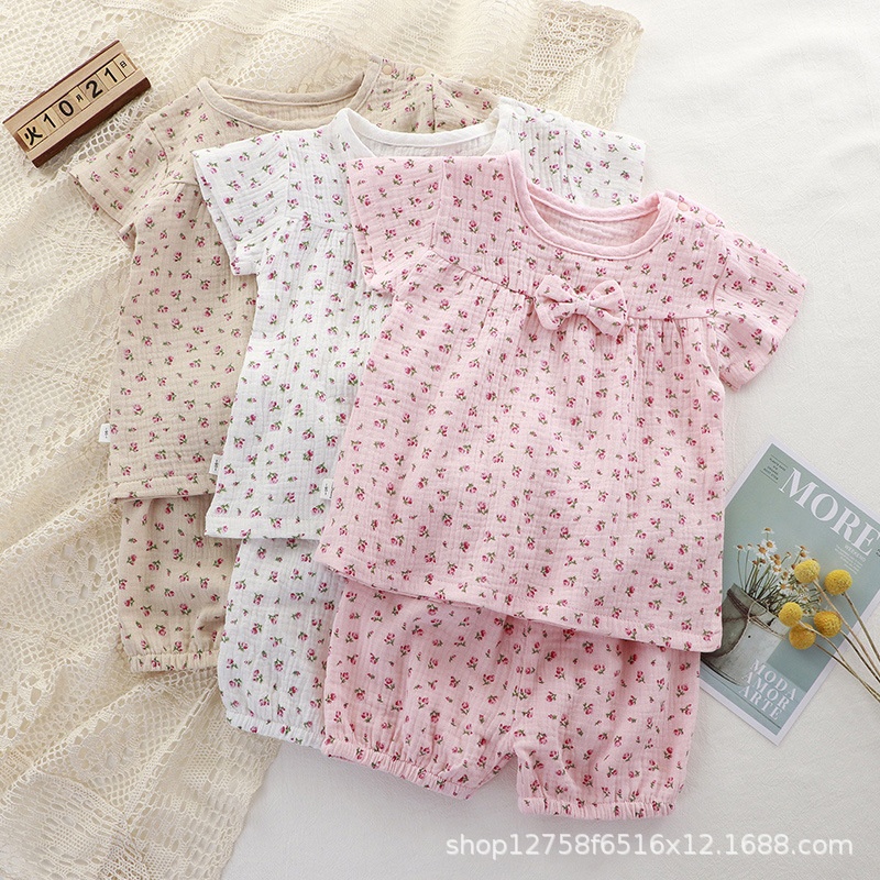 HA973 - BỘ BÉ GÁI CỘC TAY XÔ MUSLIN