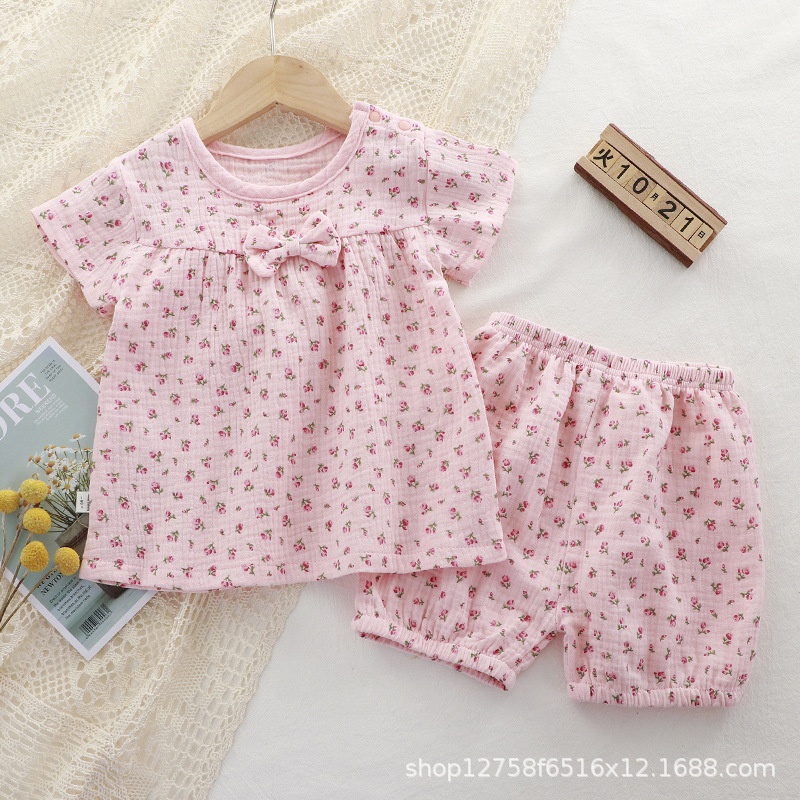 HA973 - BỘ BÉ GÁI CỘC TAY XÔ MUSLIN