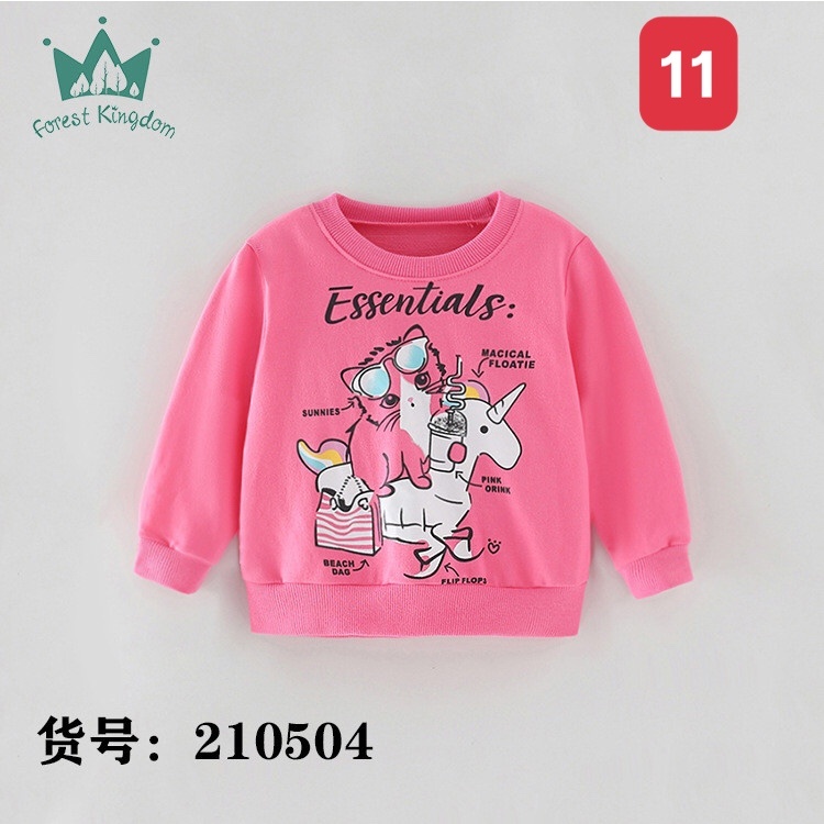 HA1172 - ÁO NỈ DA CÁ BÉ GÁI FOREST KINGDOM