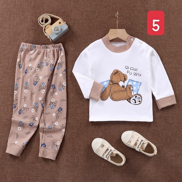 HA2274 - BỘ COTTON DÀI TAY MẶC NHÀ CHO BÉ