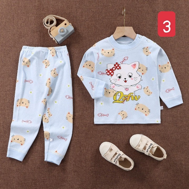 HA2274 - BỘ COTTON DÀI TAY MẶC NHÀ CHO BÉ