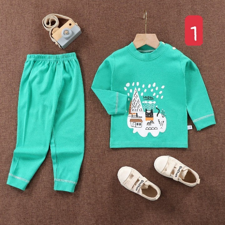 HA2274 - BỘ COTTON DÀI TAY MẶC NHÀ CHO BÉ
