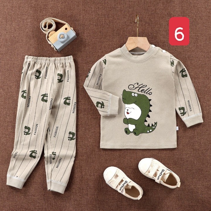 HA2274 - BỘ COTTON DÀI TAY MẶC NHÀ CHO BÉ