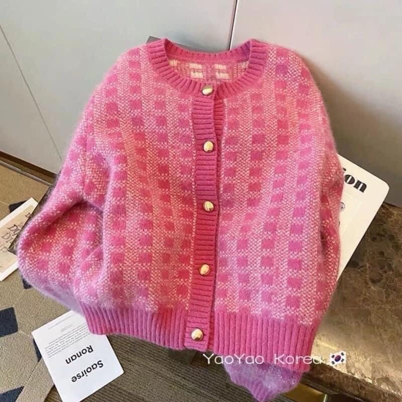 HA3086 - ÁO LEN KẺ HỒNG
