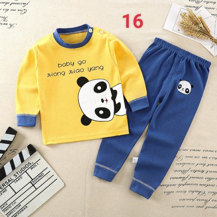 HA1383 - BỘ COTTON DÀI TAY CHO BÉ MẶC NHÀ