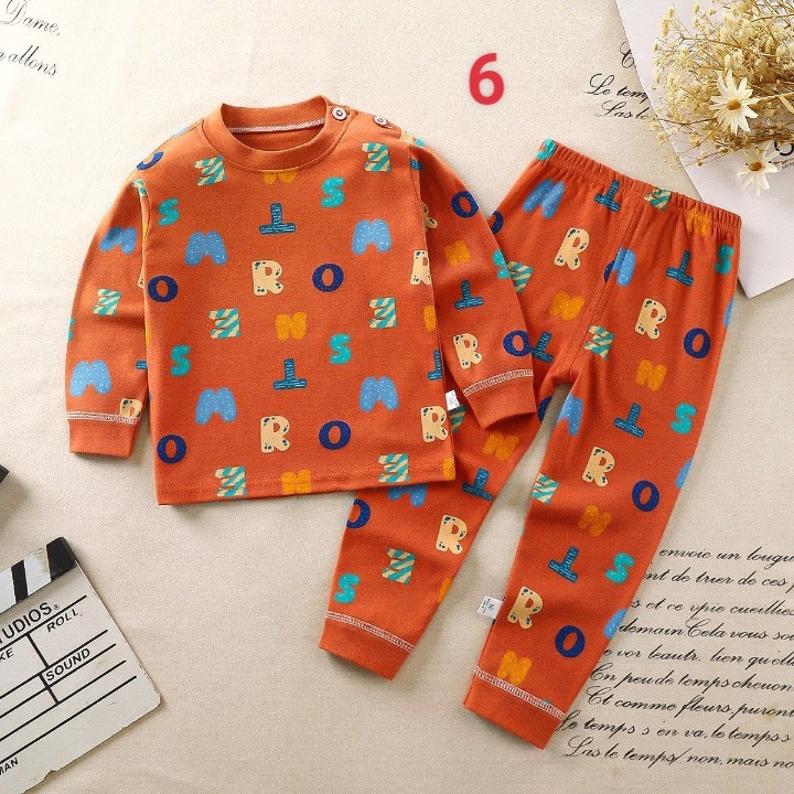 HA1383 - BỘ COTTON DÀI TAY CHO BÉ MẶC NHÀ