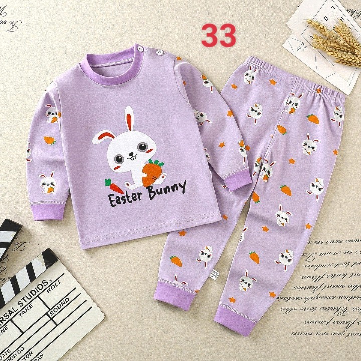 HA1383 - BỘ COTTON DÀI TAY CHO BÉ MẶC NHÀ