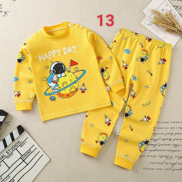 HA1383 - BỘ COTTON DÀI TAY CHO BÉ MẶC NHÀ