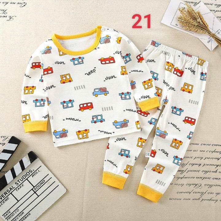 HA1383 - BỘ COTTON DÀI TAY CHO BÉ MẶC NHÀ