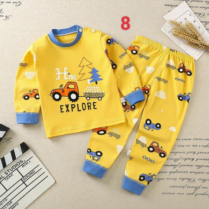 HA1383 - BỘ COTTON DÀI TAY CHO BÉ MẶC NHÀ