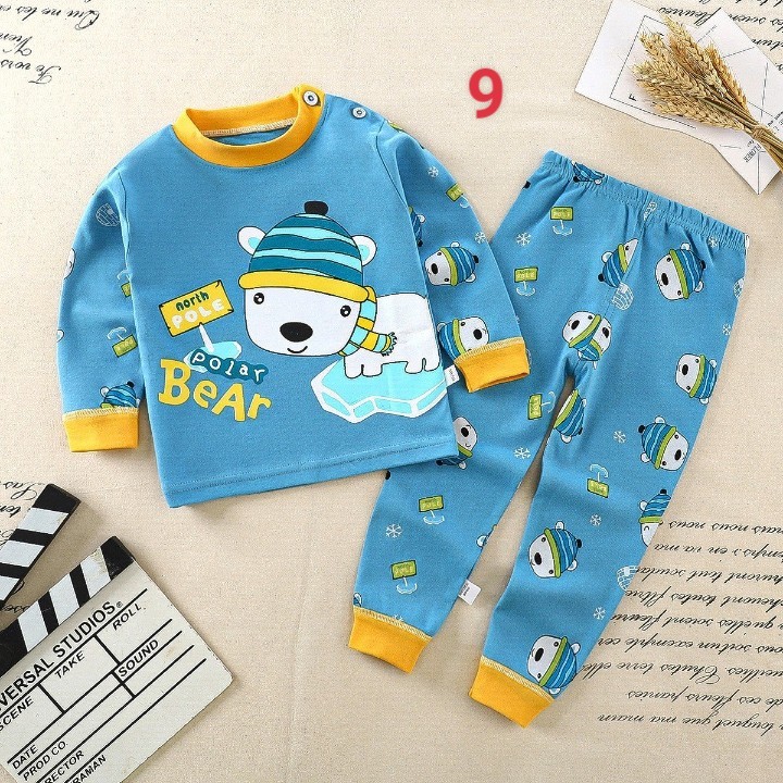 HA1383 - BỘ COTTON DÀI TAY CHO BÉ MẶC NHÀ