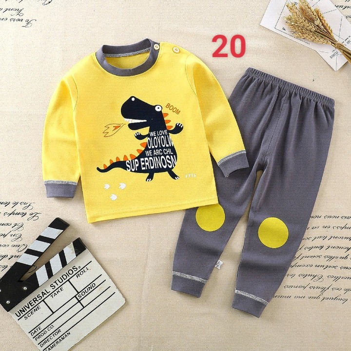 HA1383 - BỘ COTTON DÀI TAY CHO BÉ MẶC NHÀ
