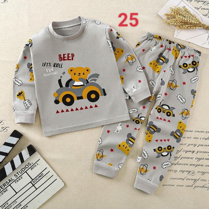 HA1383 - BỘ COTTON DÀI TAY CHO BÉ MẶC NHÀ