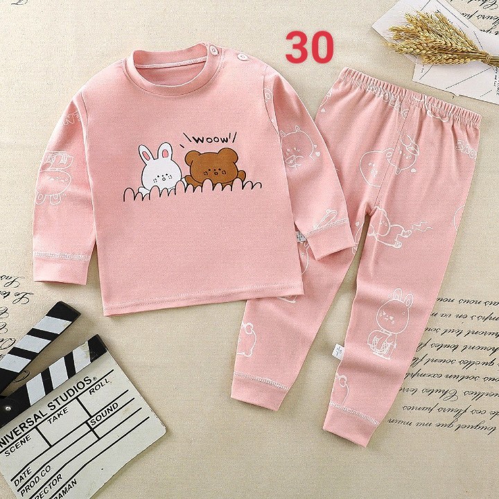 HA1383 - BỘ COTTON DÀI TAY CHO BÉ MẶC NHÀ